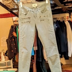 Paige Green Jane Zip Skinny Jeans